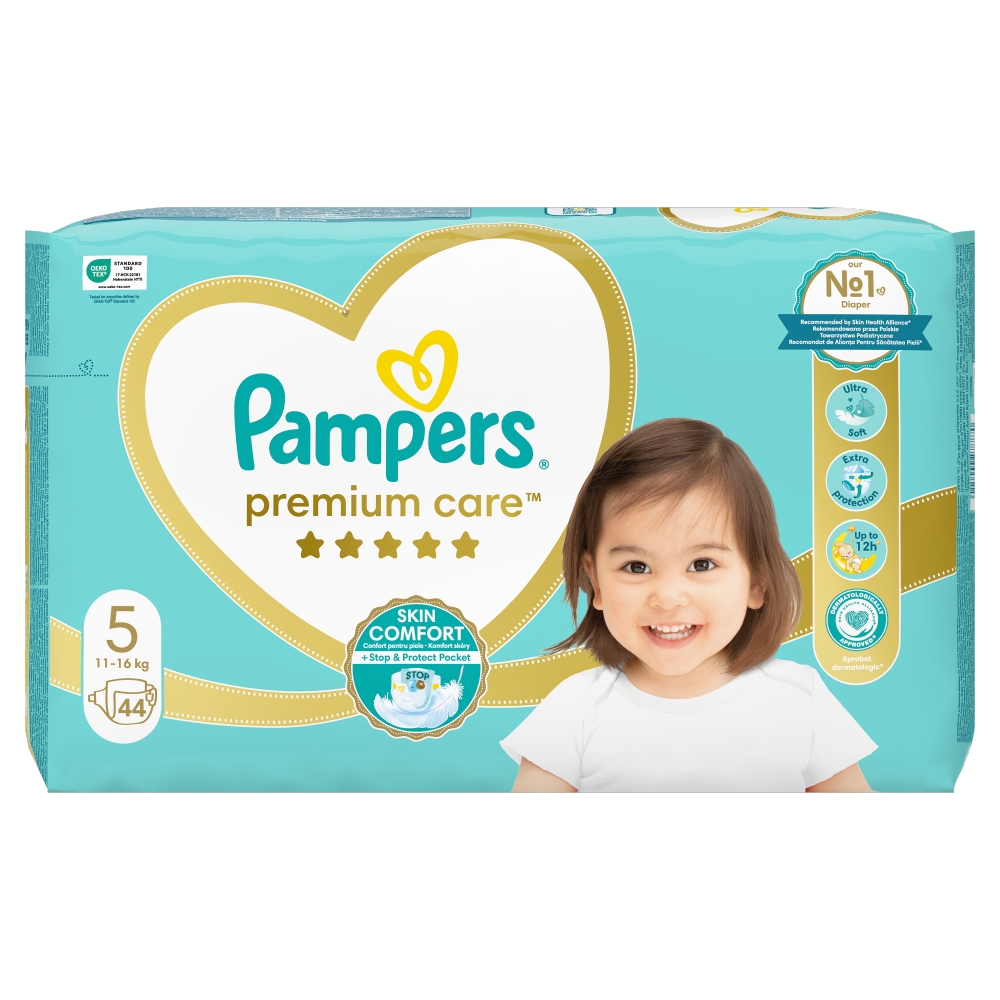 PAMPERS PREMIUM CARE Pieluszki rozmiar 5, 11-16 kg 44 szt.