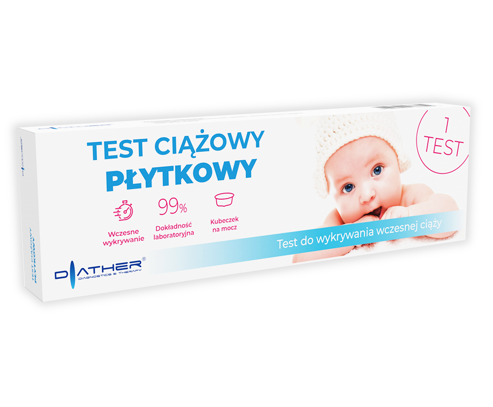 DIATHER Test ciążowy HCG płytkowy (25 mlu/ml) 1szt.