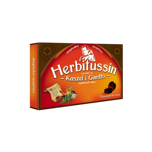 HERBITUSSIN Suplement na kaszel i gardło (12 tabletek)