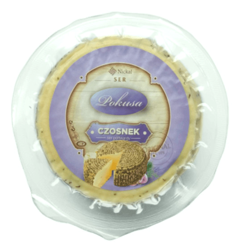 POKUSA Ser półtwardy z czosnkiem 350 g