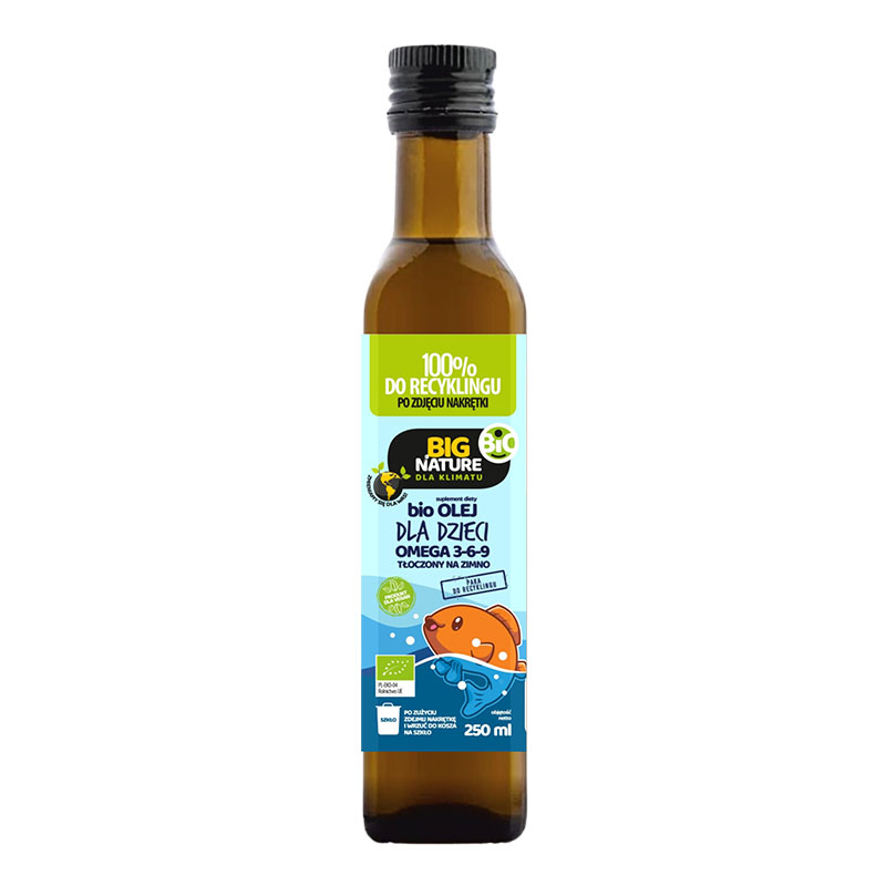 BIG NATURE Olej Omega 369 dla dzieci tłoczony na zimno BIO 250 ml