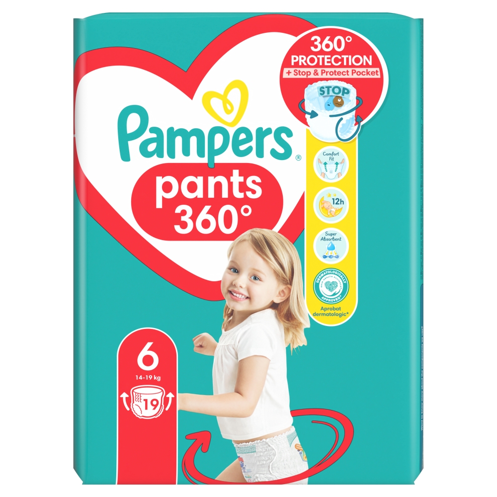 PAMPERS PANTS Pieluchomajtki rozmiar 6, 14-19 kg 19 szt.