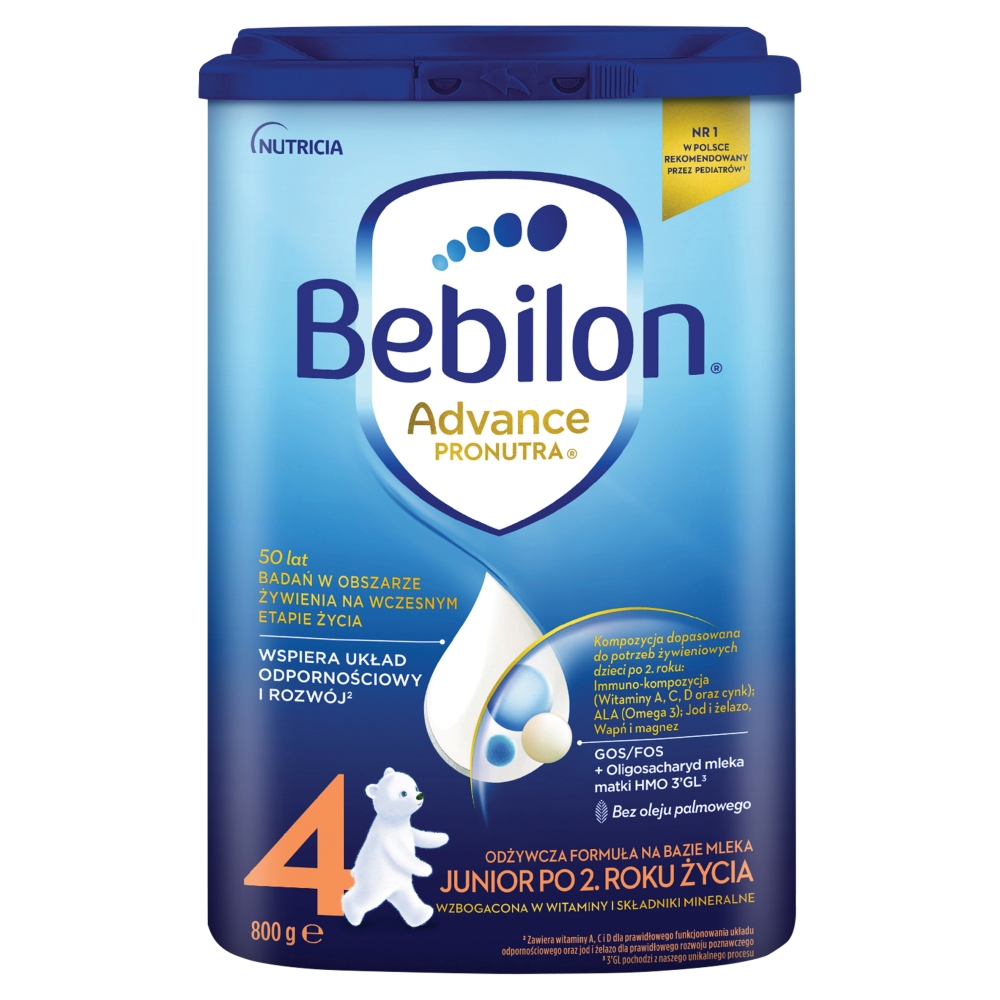 BEBILON PRONUTRA ADVANCE 4 Junior Formuła na bazie mleka po 2. roku życia 800 g