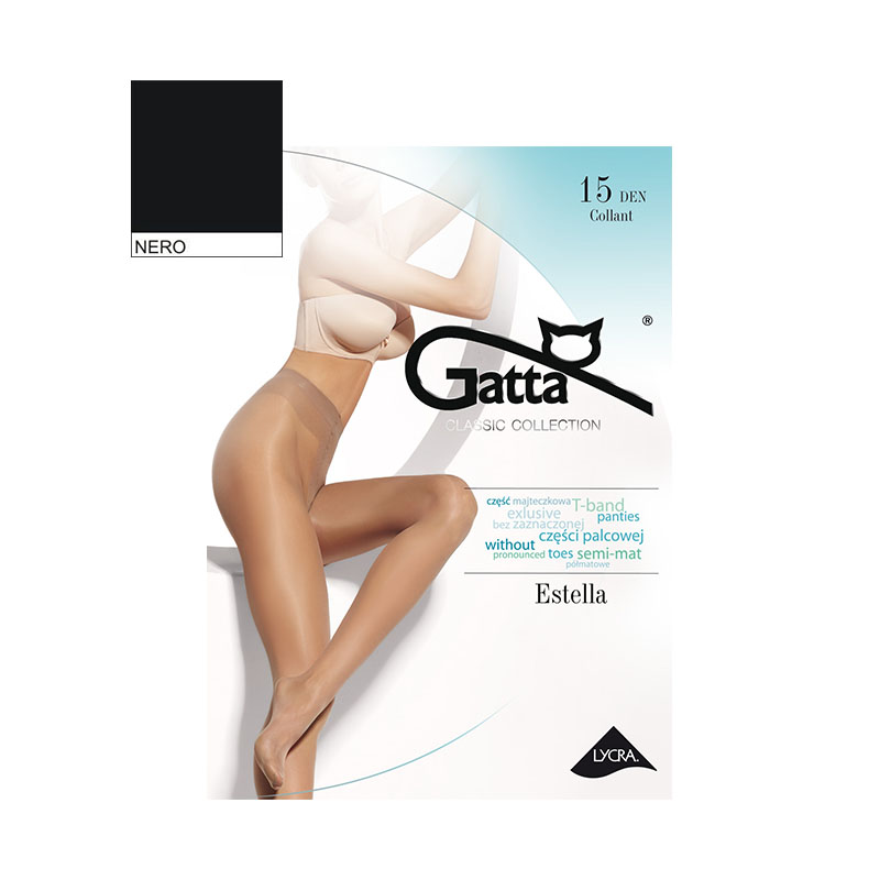 GATTA ESTELLA LYCRA Rajstopy półmatowe 15 den Nero 5-XL 1 szt.