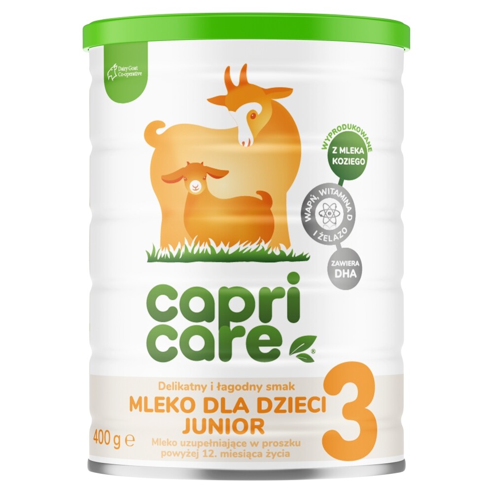 CAPRICARE 3 Mleko następne modyfikowane oparte na mleku kozim Junior powyżej 1 roku życia 400 g