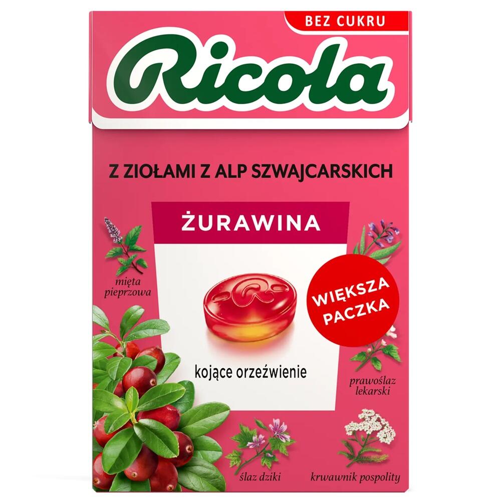 RICOLA Cukierki ziołowe Żurawina 40 g