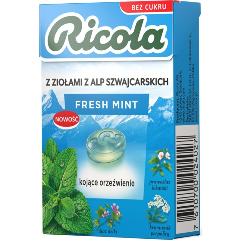 RICOLA Cukierki ziołowe Fresh Mint 27,5 g