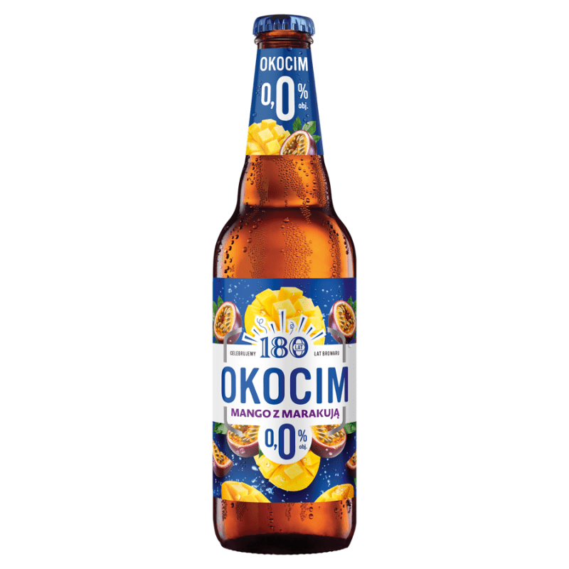 OKOCIM Piwo bezalkoholowe z lemoniadą mango z marakują butelka 500 ml