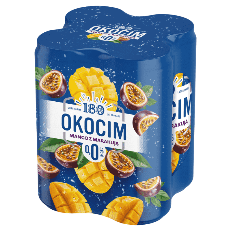 OKOCIM Piwo bezalkoholowe z lemoniadą mango z marakują 4x500 ml