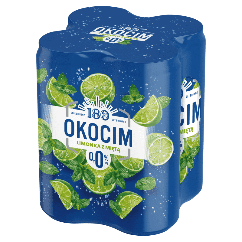 OKOCIM Piwo bezalkoholowe z lemoniadą limonka z miętą 4x500 ml