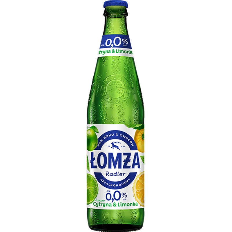 ŁOMŻA RADLER Piwo bezalkoholowe cytryna-limonka butelka 500 ml