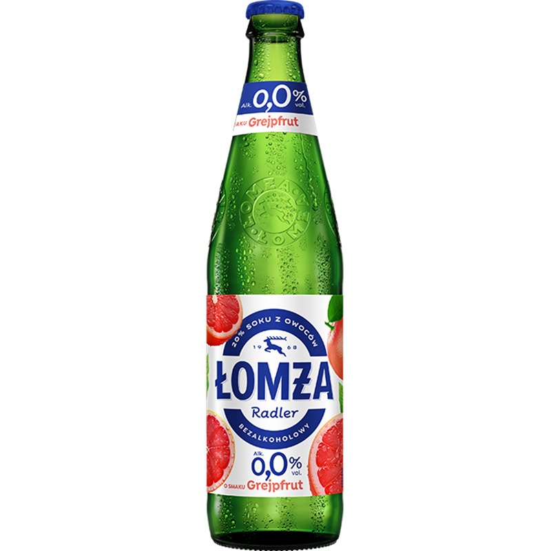 ŁOMŻA RADLER Piwo bezalkoholowe grejpfrut butelka 500 ml