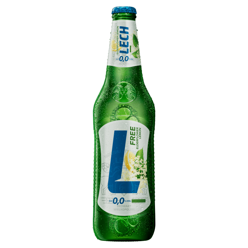 LECH FREE Piwo bezalkoholowe z napojem o smaku kwiatu bzu i cytryny butelka 500 ml