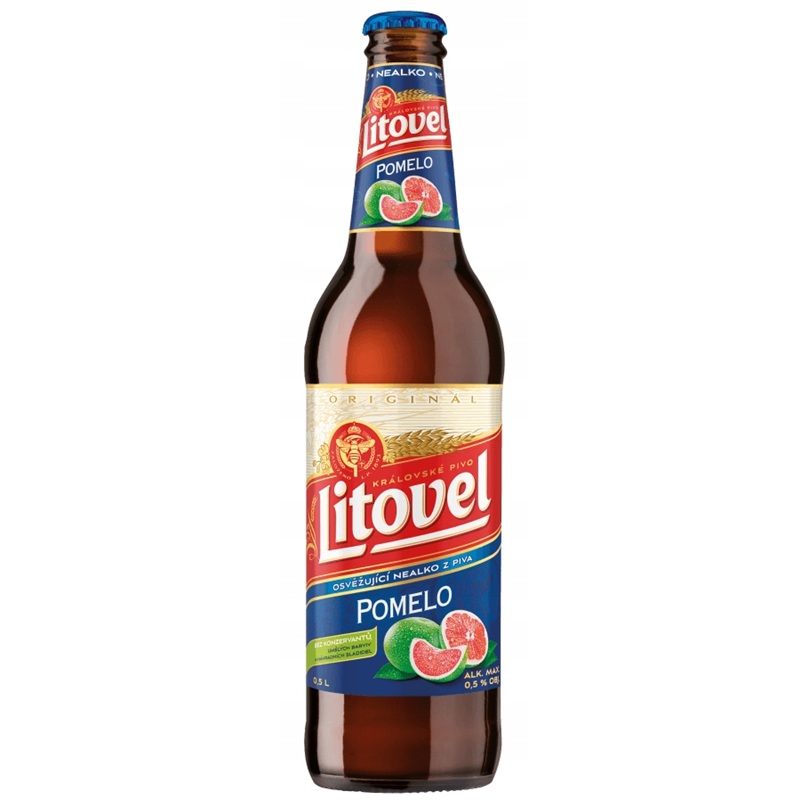 LITOVEL Piwo bezalkoholowe o smaku pomelo butelka 500 ml