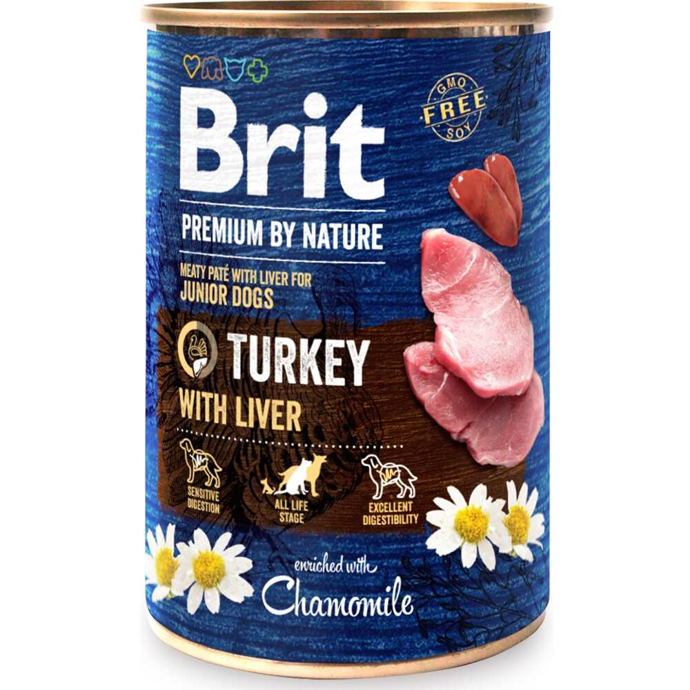 BRIT PREMIUM BY NATURE Karma mokra dla szczeniąt z indykiem i wątróbką 400 g