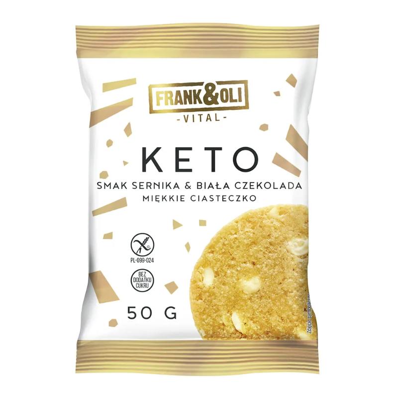 FRANK&OLI Ciasteczko bezglutenowe sernik i biała czekolada bez dodatku cukru 50 g