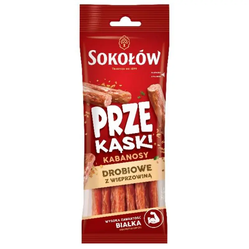 SOKOŁÓW Kabanosy drobiowe z wieprzowiną 80 g