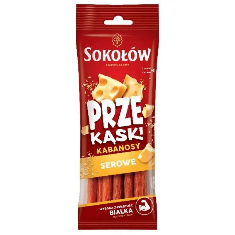 SOKOŁÓW Kabanosy serowe 80 g